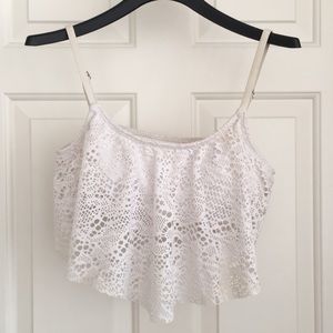 Massimo Girls Bikini Top S White Padded Adjustable Straps Eyelet Cover Frills